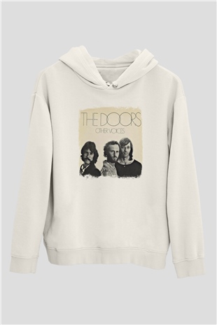 Doors Baskılı Unisex Beyaz Hoodie