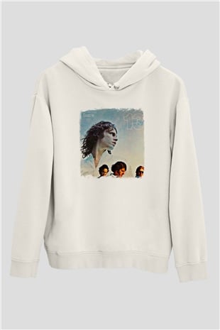 Doors Baskılı Unisex Beyaz Hoodie