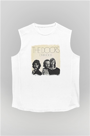 Doors Baskılı Unisex Beyaz Kolsuz Tişört