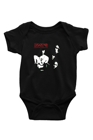 Doors Baskılı Unisex Siyah Bebek Body - Zıbın