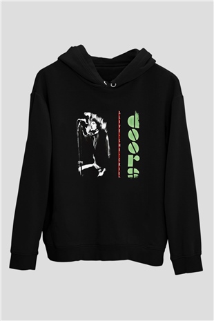 Doors Baskılı Unisex Siyah Hoodie