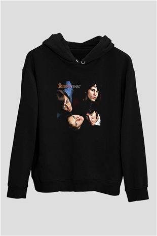 Doors Baskılı Unisex Siyah Hoodie
