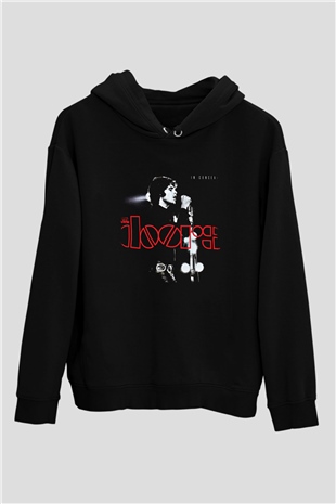 Doors Baskılı Unisex Siyah Hoodie