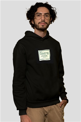 Doors Baskılı Unisex Siyah Hoodie