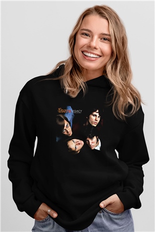 Doors Baskılı Unisex Siyah Hoodie