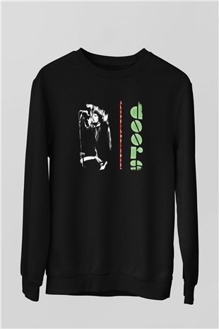Doors Baskılı Unisex Siyah Sweatshirt