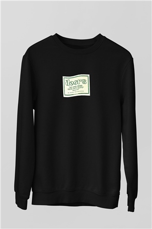 Doors Baskılı Unisex Siyah Sweatshirt
