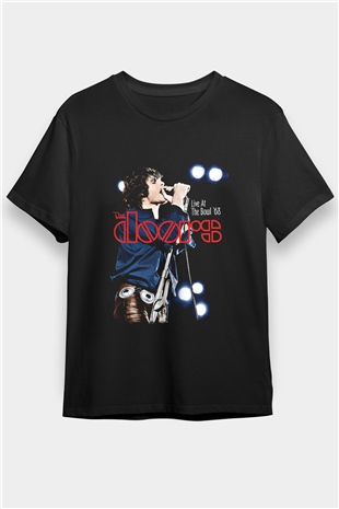 Doors Baskılı Unisex Siyah Tişört