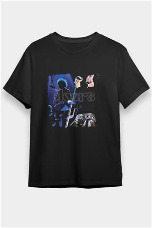 Doors Baskılı Unisex Siyah Tişört