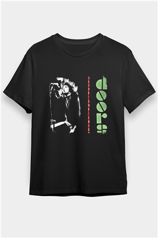 Doors Baskılı Unisex Siyah Tişört
