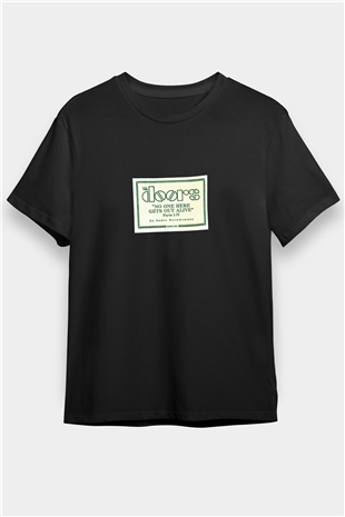 Doors Baskılı Unisex Siyah Tişört