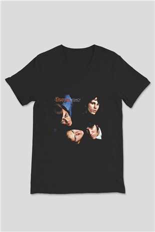 Doors Baskılı Unisex Siyah V Yaka Tişört
