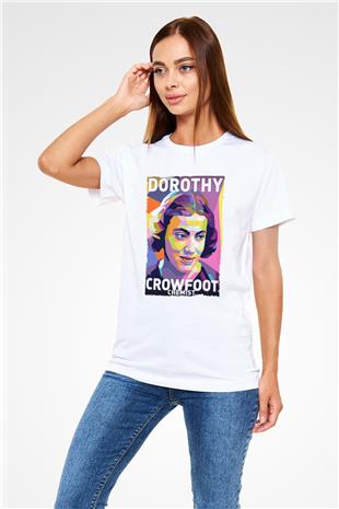 Dorothy Crowfoot Hodgkin Baskılı Unisex Beyaz Tişört - Tshirt