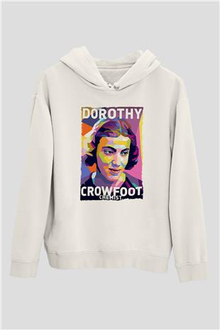 Dorothy Crowfoot Hodgkin Baskılı Unisex Ekru Hoodie