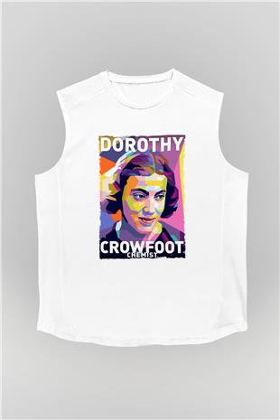 Dorothy Crowfoot Hodgkin Baskılı Unisex Kolsuz Beyaz Tişört - Tshirt