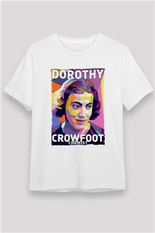 Dorothy Crowfoot Hodgkin Baskılı Unisex Beyaz Tişört - Tshirt