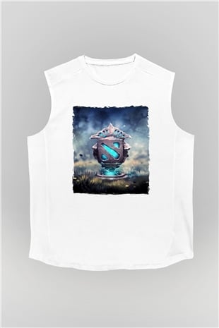 Dota 2 Beyaz Unisex Kolsuz Tişört