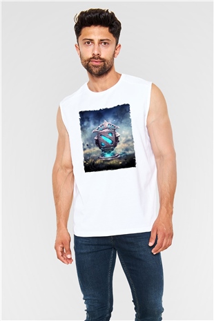 Dota 2 Beyaz Unisex Kolsuz Tişört