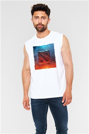 Dota 2 Beyaz Unisex Kolsuz Tişört