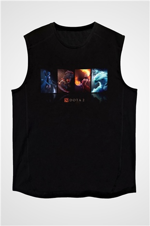 Dota 2 Siyah Unisex Kolsuz Tişört