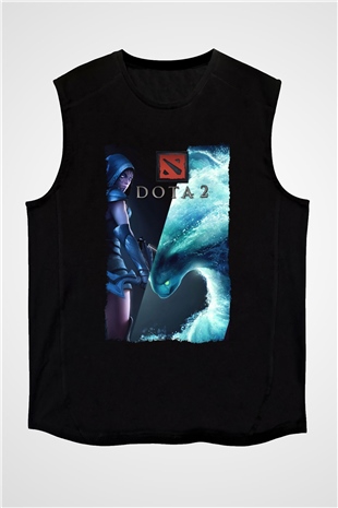 Dota 2 Siyah Unisex Kolsuz Tişört