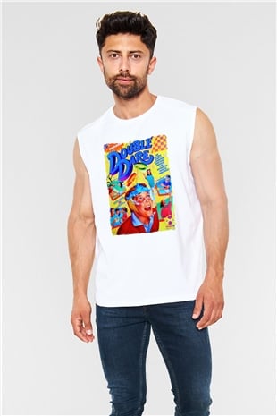 Double Dare Beyaz Unisex  Kolsuz Tişört