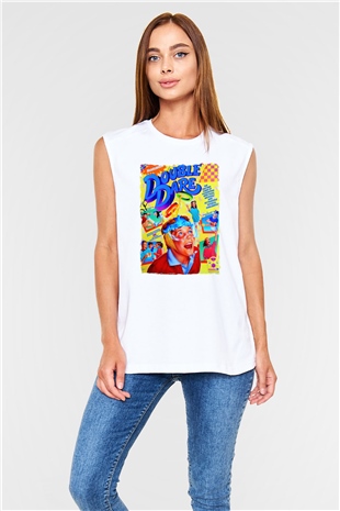Double Dare Beyaz Unisex  Kolsuz Tişört