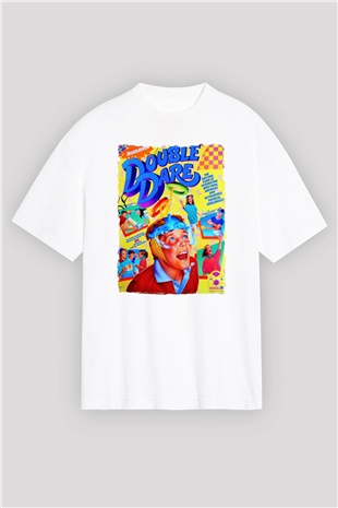 Double Dare Beyaz Oversize Tişört