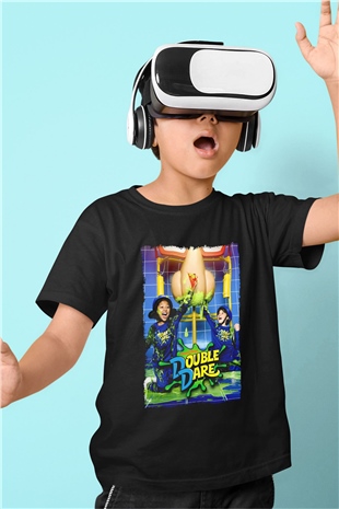 Double Dare Siyah Unisex  Çocuk Tişört