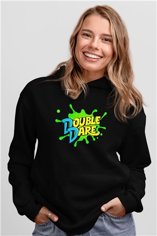 Double Dare Siyah Unisex Hoodie