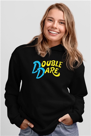 Double Dare Siyah Unisex Hoodie
