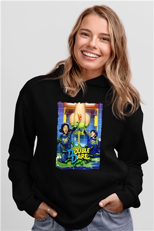 Double Dare Siyah Unisex Hoodie