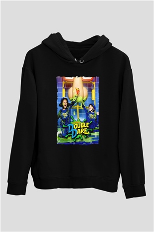 Double Dare Siyah Unisex Hoodie
