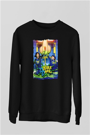 Double Dare Siyah Unisex  Sweatshirt
