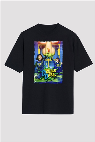 Double Dare Siyah Oversize Tişört