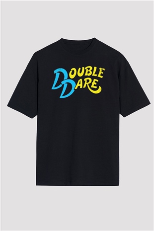 Double Dare Siyah Oversize Tişört