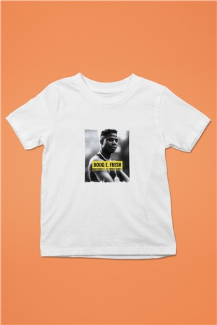 Doug E. Fresh Baskılı Unisex Beyaz Çocuk Tişört