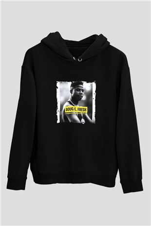 Doug E. Fresh Baskılı Unisex Siyah Hoodie