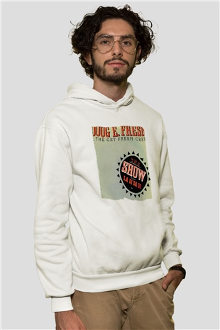 Doug E. Fresh Beyaz Unisex Kapşonlu Sweatshirt