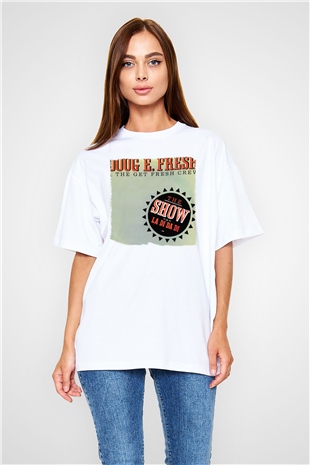 Doug E. Fresh Beyaz Unisex Oversize Tişört T-Shirt