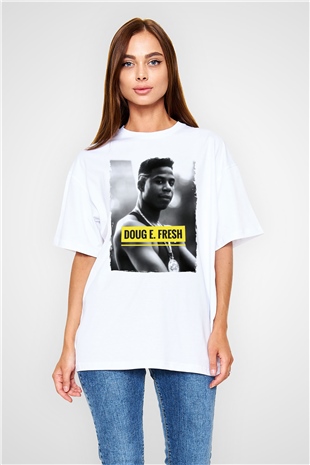 Doug E. Fresh Beyaz Oversize Tişört Oversize T-shirt - TişörtFabrikası
