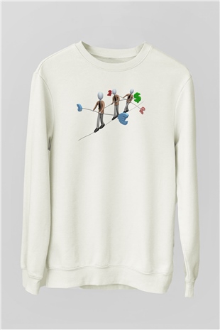 Dövizci Beyaz Unisex Sweatshirt