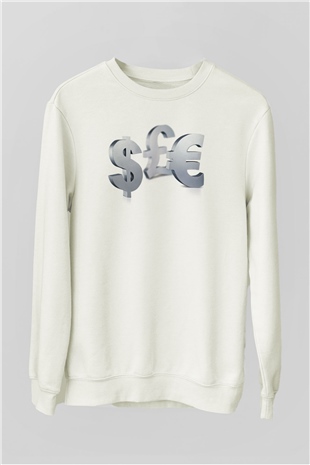 Dövizci Beyaz Unisex Sweatshirt