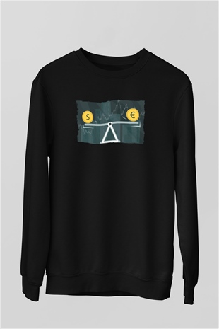 Dövizci Siyah Unisex Sweatshirt
