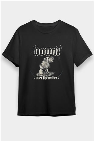 Down Baskılı Unisex Siyah Tişört