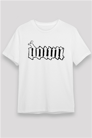 Down Beyaz Unisex Tişört T-Shirt - TişörtFabrikası
