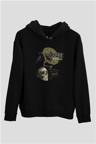 Down Siyah Unisex Hoodie