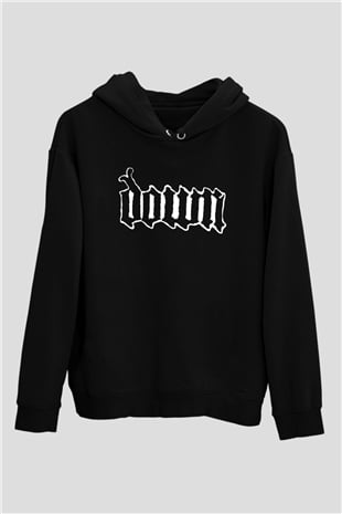 Down Siyah Unisex Hoodie