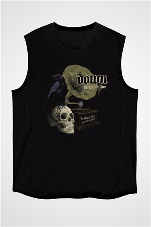 Down Siyah Unisex Kolsuz Tişört