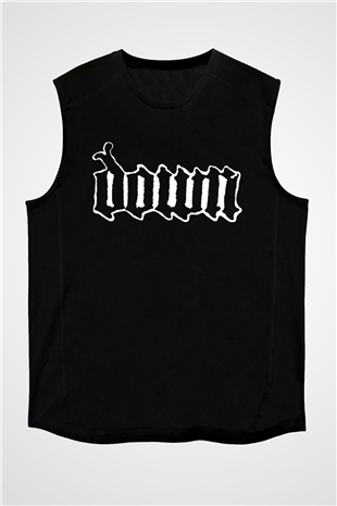 Down Siyah Unisex Kolsuz Tişört